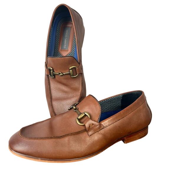 VINCE CAMUTO Men's 9 Axyl Brown Leather Bit Casual Dress Preppy Loafer Shoe‎ - Picture 1 of 11